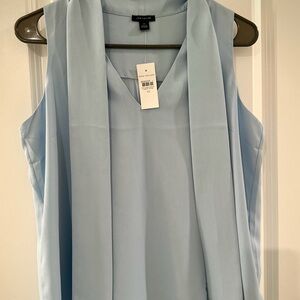 Ann Taylor Sky Blue V-Neck Blouse
